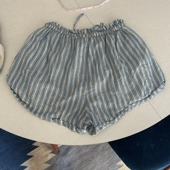 Doen Blue and White Striped Women's Pajama Shorts - Picture 15 of 17